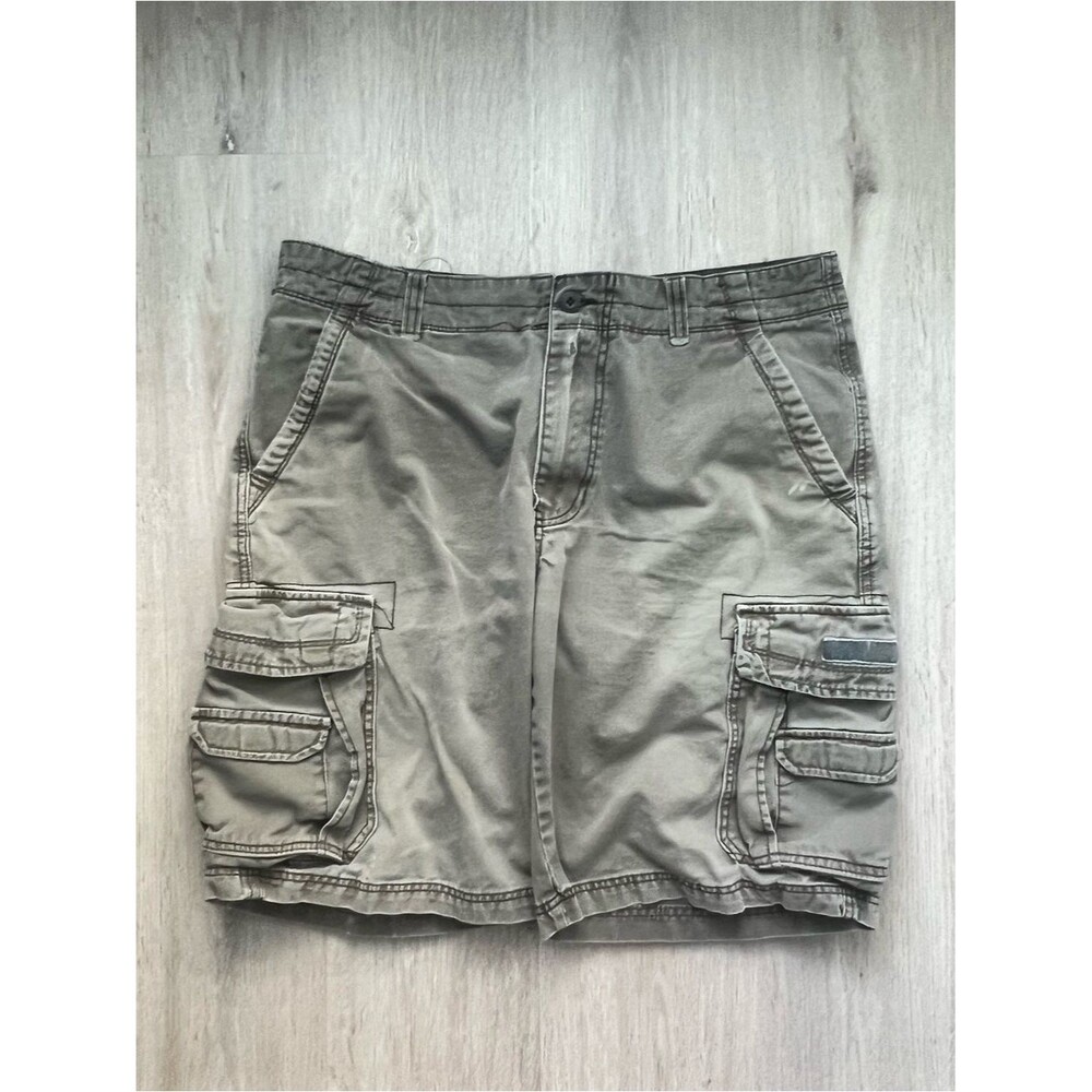 Vintage Y2K Union Bay Baggy Wide Leg Cargo Shorts Mens 38 Tan Skater 2000s